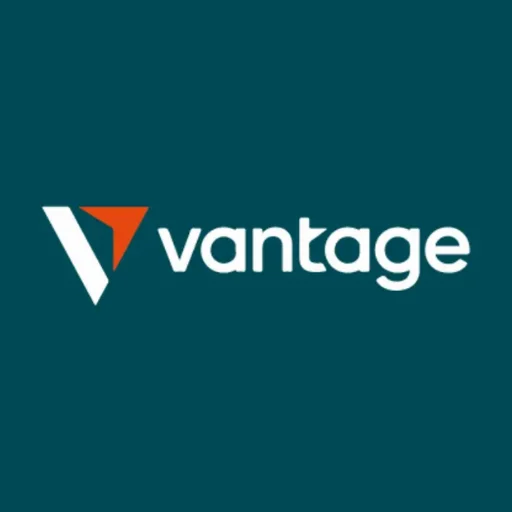 Vantage official broker logo featured in the FINSREX top broker review section.